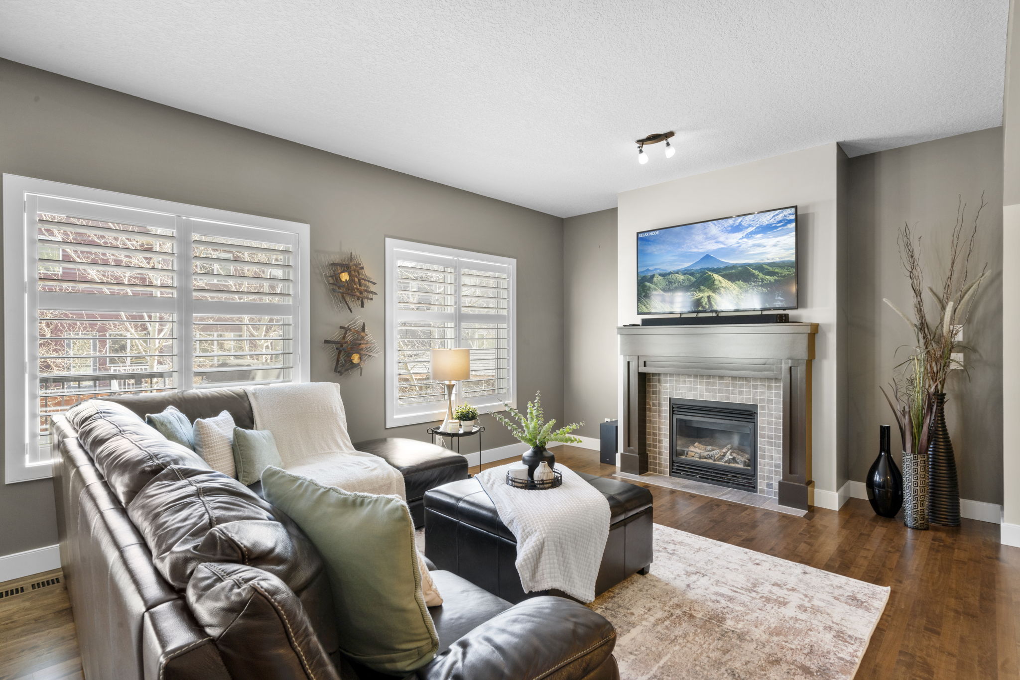 Open-concept living room on the main floor